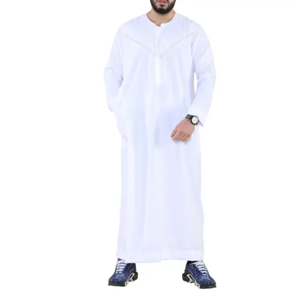 106 Mens White Omani Eid Tassel Thobe Jubba Thobez 1