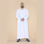 106 - Men's White Omani Eid Tassel Thobe Jubba