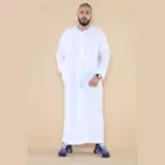 106 - Men's White Omani Eid Tassel Thobe Jubba - Image 3