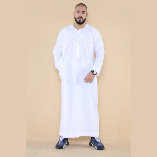 106 Mens White Omani Eid Tassel Thobe Jubba Thobez 4