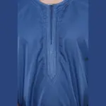107 - Men's Blue Zipped Half Sleeve Islamic Thobe - Image 3