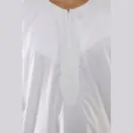 107 - Men's White Zipped Half Sleeve Islamic Thobe - Image 3