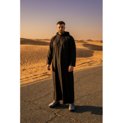 Alternative view of 108 - Men's Black Muslim Slim or Regular Fit Hooded Thobe