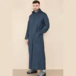 108 - Men's Navy Muslim Slim or Regular Fit Hooded Thobe - Image 2