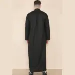 109 - Men's Black Muslim Eid Thobe with Nehru Collar - Image 4