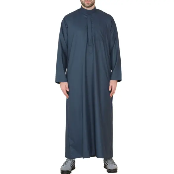 109 Mens Navy Muslim Eid Thobe with Nehru Collar 1