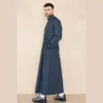 109 - Men's Navy Muslim Eid Thobe with Nehru Collar - Image 3