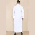 109 - Men's White Muslim Eid Thobe with Nehru Collar - Image 5