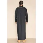 110 - Men's Black Islamic Eid Thobe Jubba with Tassel - Image 5