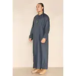 110 - Men's Grey Islamic Eid Thobe Jubba with Tassel - Image 4