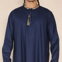Alternative view of 110 - Men's Navy Islamic Eid Thobe Jubba with Tassel
