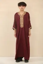 HM63 - Boys Moroccan Thobe Short Sleeve Embroidery Gandoura