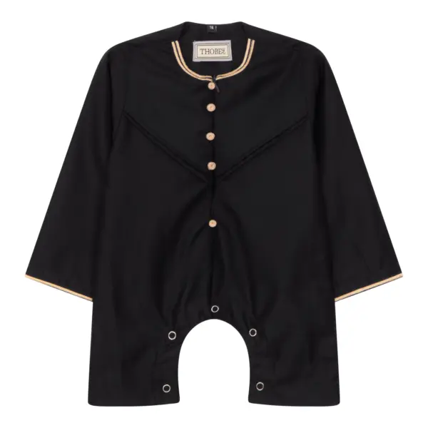 OE 300 Baby Black Toddler Romper Thobe Gold Embroidery 1