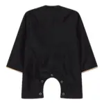 OE-300 - Baby Toddler Black Romper Thobe Gold Embroidery - Image 3