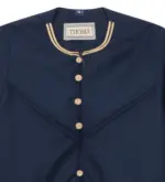 OE-300 - Baby Toddler Navy Romper Thobe Gold Embroidery - Image 2