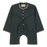 OE-300 - Baby Toddler Green Romper Thobe Gold Embroidery