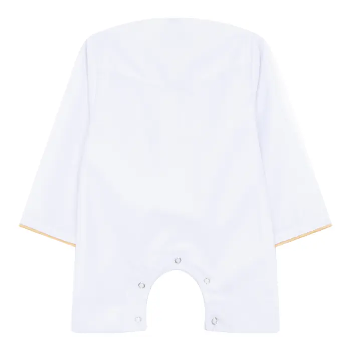 OE-300 - Baby Toddler White Romper Thobe Gold Embroidery - Image 3