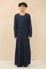 OE-300 - Boy's Navy Emirati Omani Thobe Gold Embroidery