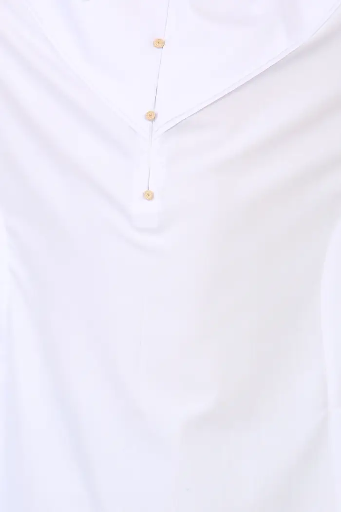 OE-300 - Boy's White Emirati Omani Thobe Gold Embroidery - Image 2