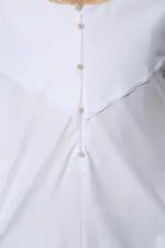 OE-300 - Boy's White Emirati Omani Thobe Gold Embroidery - Image 8