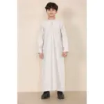 TT-001 Boy's Beige Thobe Emirati Islamic Clothing String Tassel