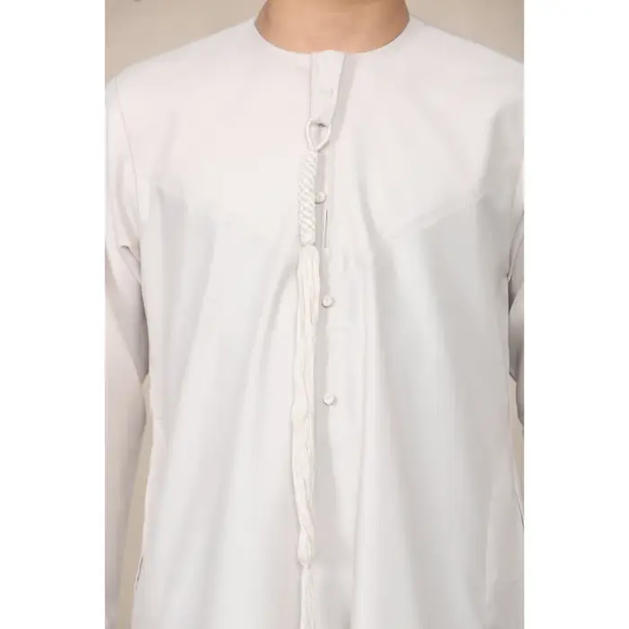 TT-001 Boy's Beige Thobe Emirati Islamic Clothing String Tassel - Image 4