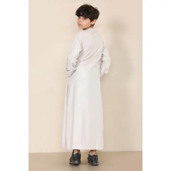 TT-001 Boy's Beige Thobe Emirati Islamic Clothing String Tassel - Image 5