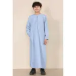 TT-001 Boy's Blue Thobe Emirati Islamic Clothing String Tassel - Image 2
