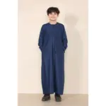 TT-001 Boy's Navy Thobe Emirati Islamic Clothing String Tassel