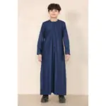 TT-001 Boy's Navy Thobe Emirati Islamic Clothing String Tassel - Image 2