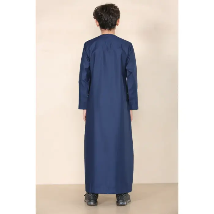 TT-001 Boy's Navy Thobe Emirati Islamic Clothing String Tassel - Image 6