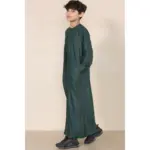 TT-001 Boy's Olive Thobe Emirati Islamic Clothing String Tassel - Image 3