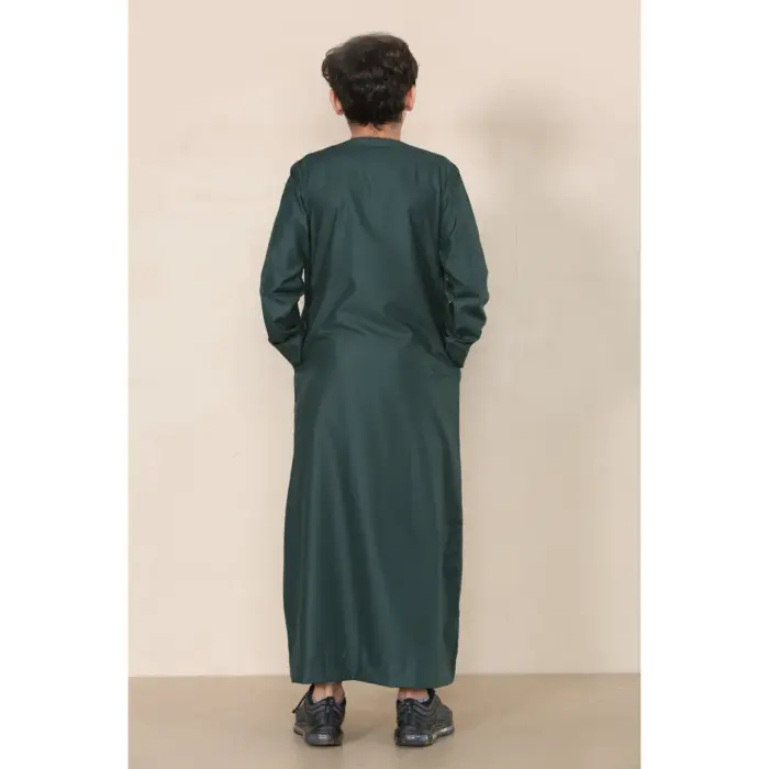TT-001 Boy's Olive Thobe Emirati Islamic Clothing String Tassel - Image 6
