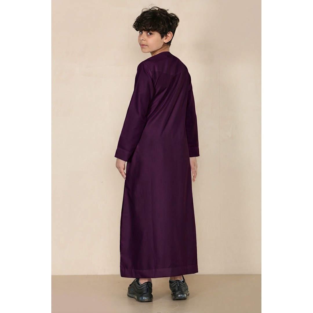 TT-001 - Boy's Purple Emirati Omani Thobe String Tassel - Image 6