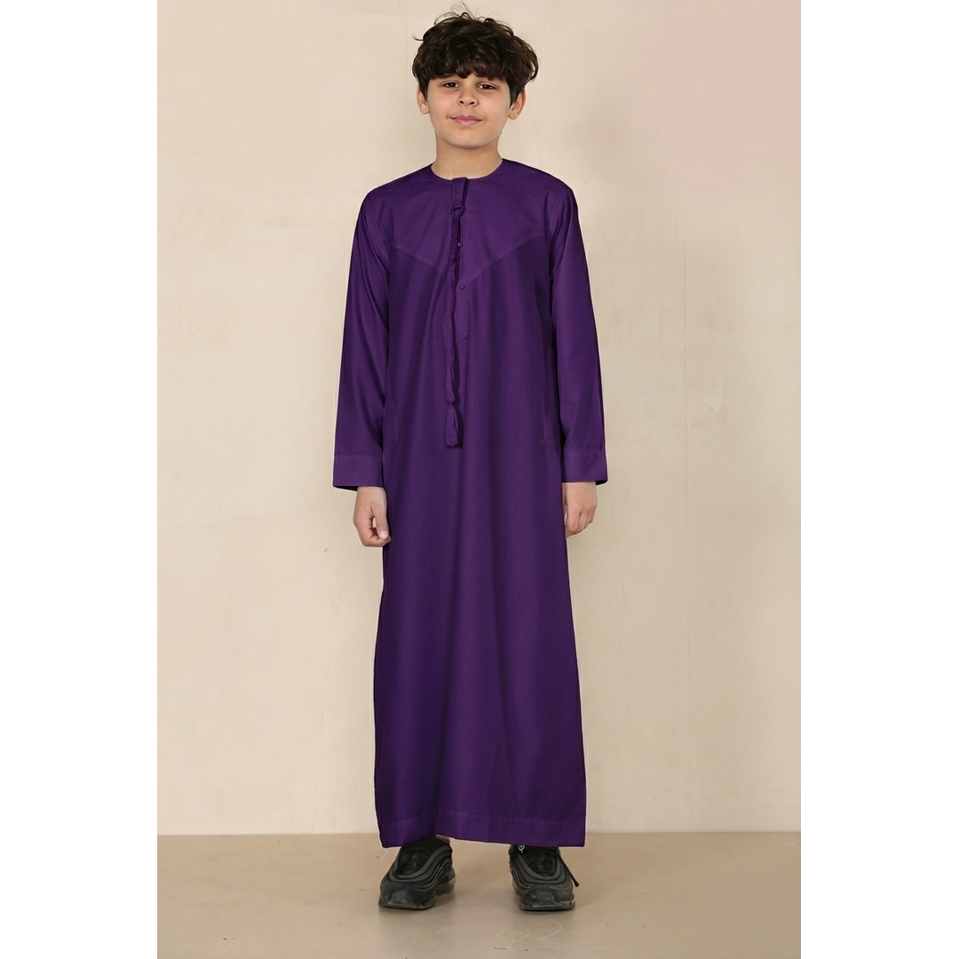 TT-001 - Boy's Purple Emirati Omani Thobe String Tassel
