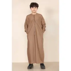TT-001 Boy's Bronze Thobe Emirati Islamic Clothing String Tassel