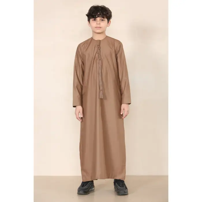 TT-001 Boy's Bronze Thobe Emirati Islamic Clothing String Tassel - Image 2