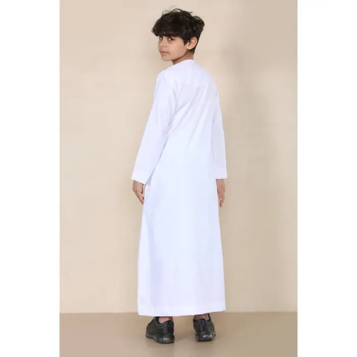 TT-001 Boy's White Thobe Emirati Islamic Clothing String Tassel - Image 5