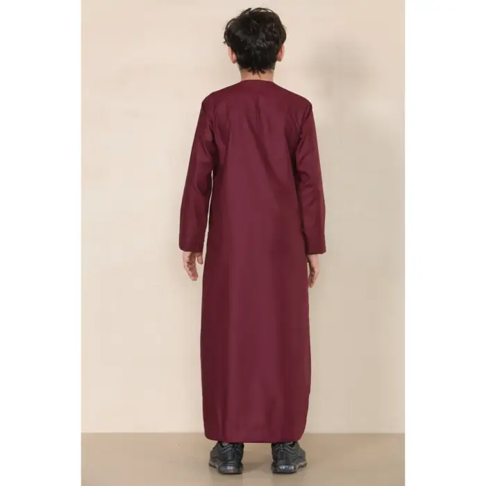 TT-001 Boy's Wine Thobe Emirati Islamic Clothing String Tassel - Image 6