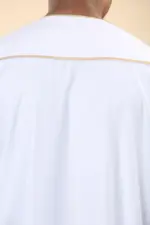 TT-003 - Men's White Emirati Thobe Gold Tassel Embroidery - Image 10