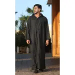 DML001 - Men's Black Moroccan Thobe Hooded Djellaba