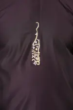 ED-200 - Men's Purple Nehru Round Collar Embroidery Thobe - Image 11