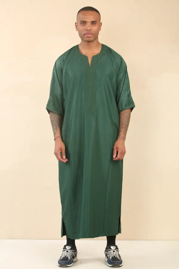 Thobez GG002 Mens Green Moroccan Thobe Gandoura 1