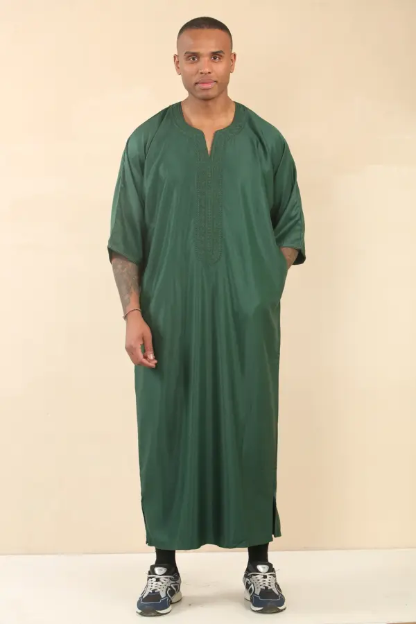 Thobez GG002 Mens Green Moroccan Thobe Gandoura 3