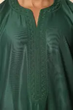 GG002 - Men's Green Moroccan Thobe Short Sleeve Gandoura - Image 7