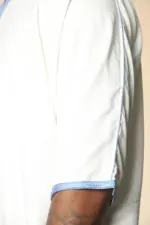 GG002 - Men's White Moroccan Thobe Short Sleeve Gandoura - Image 9