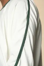 GG008 - Men's White Moroccan Thobe Short Sleeve Gandoura - Image 8