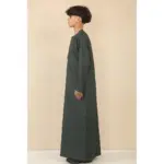 OE-300 - Boy's Green Emirati Omani Thobe Gold Embroidery - Image 4
