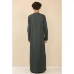 OE-300 - Boy's Green Emirati Omani Thobe Gold Embroidery - Image 6