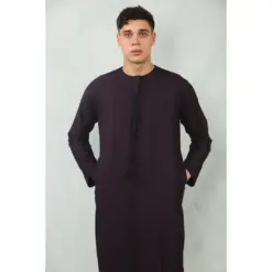 Alternative view of TT-001 - Men's Purple Emirati Omani Thobe String Tassel